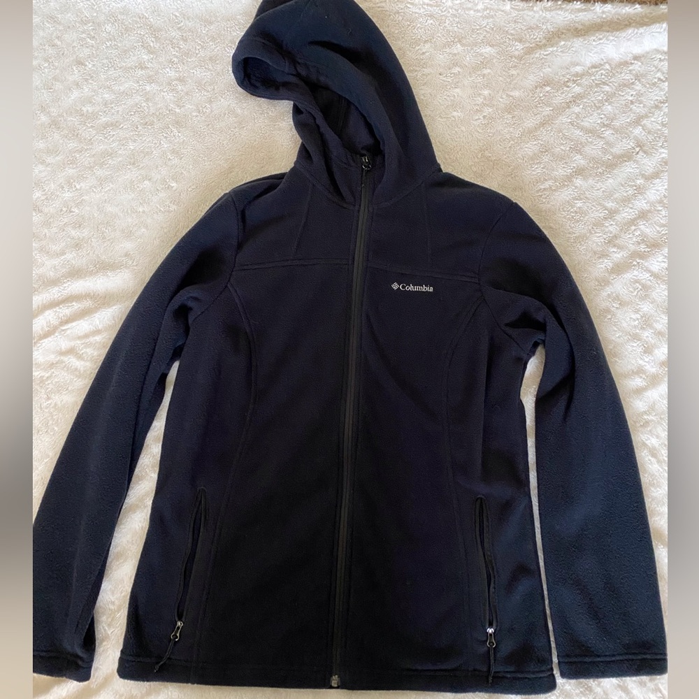 Fleece zip up hoodie.